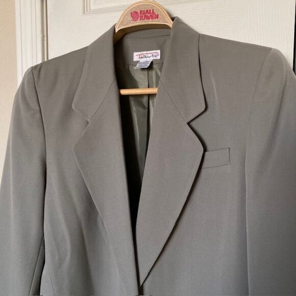 Talbots Blazer 1980s Khaki Green 100% Wool Pockets Shoulder Pads Women’s 8 - Picture 3 of 13